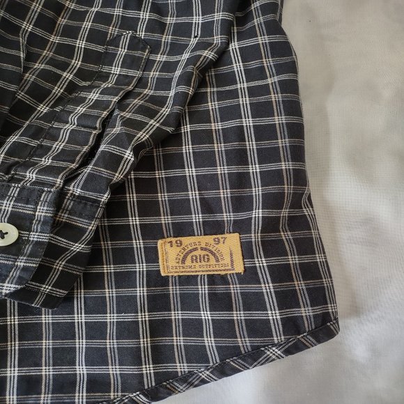 RIG Utility Clothing Check Button down Men’s XL shirt Cotton Long Sleeve - Picture 7 of 8